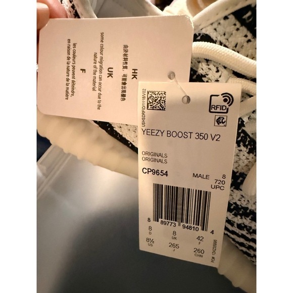 adidas Yeezy Boost 350 V2 "Zebra" White/Black Red SPLY-350 Sneakers US 8.5 NWB - Picture 11 of 12